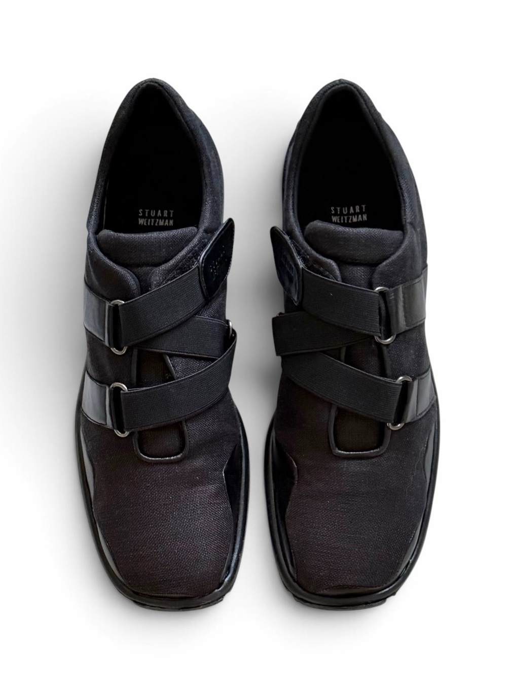 Stuart Weitzman Black TKO Linen Sneaker Loafer Sport Shoes Size 7.5